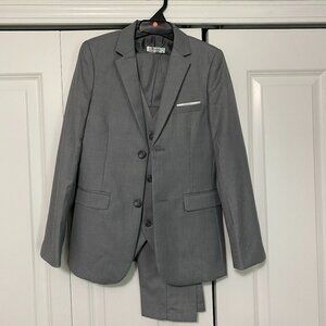Boys 3-piece Slim Fit Suit - Light Grey, Size 10
